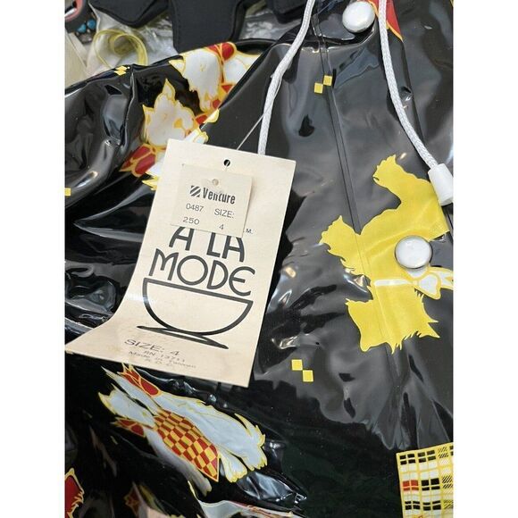 A La Mode Girls XS Size 4 Scottish Terrier Dog Rain Coat Jacket Hooded NWT Vtg - Picture 4 of 4